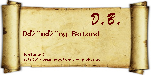 Dömény Botond névjegykártya